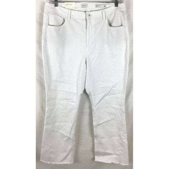 J JILL Denim Jean 16 White Kick Flare High Rise - Picture 1 of 12